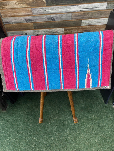 USED  Western Saddle Pads 32x31 Pink/Blue/White