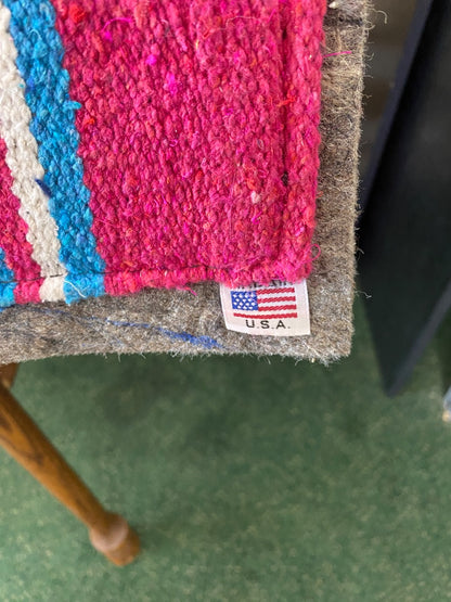 USED  Western Saddle Pads 32x31 Pink/Blue/White