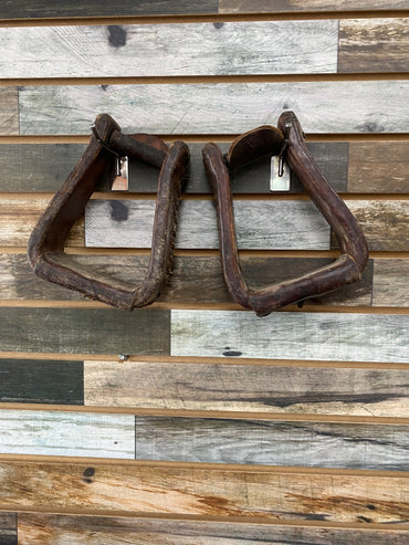 USED  Leather Stirrups 6 1/2" Dark Oil