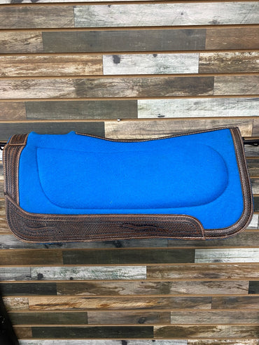 USED Hilason Western Felt Saddle Pads 31”x 30” Medium Oil/Turquoise