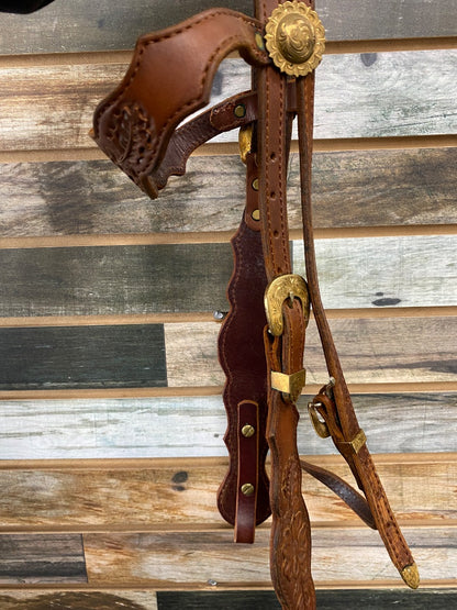 USED  Browband Headstall Horse Medium Oil