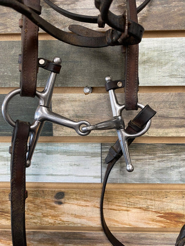 USED  English Bridle with Pony bit and Reins  Brown