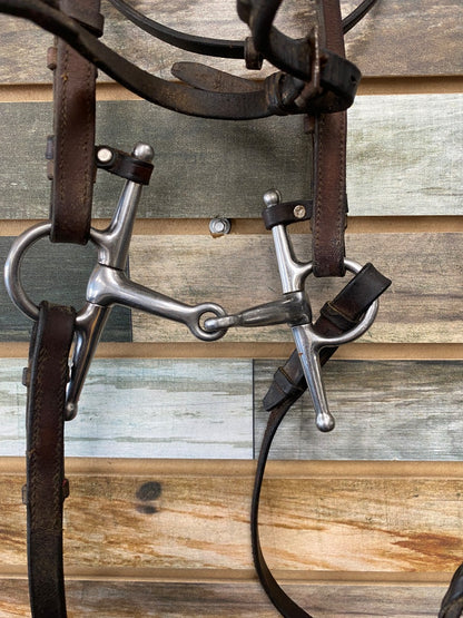 USED  English Bridle with Pony bit and Reins  Brown