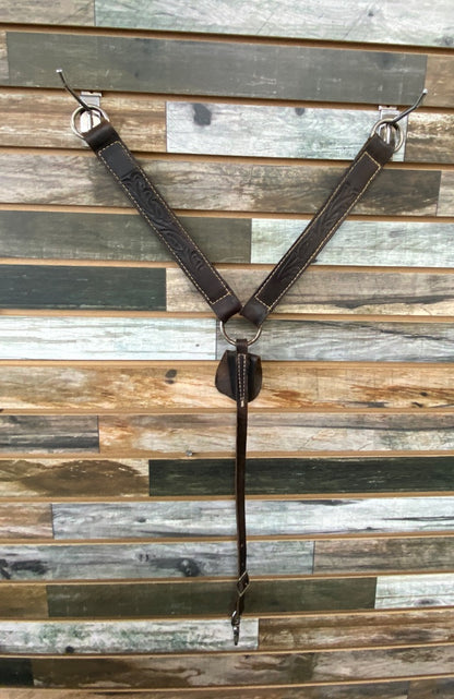 USED  Western Breast Collars/ Leather Pony Pony Dark Oil