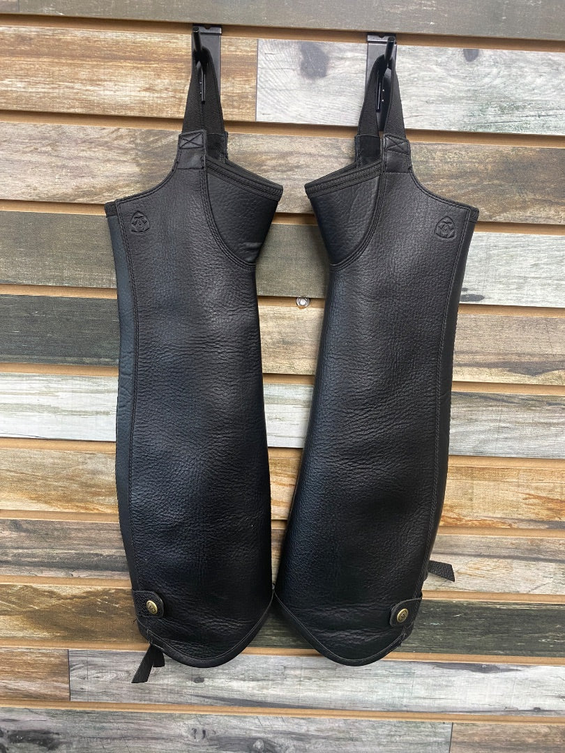 USED Ariat Leather Half Chaps Small Black