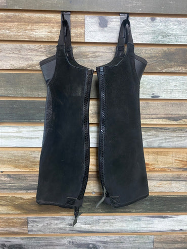 USED Ariat Leather Half Chaps Small Black