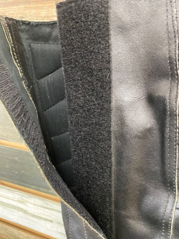 USED No Brand Leather Half Chaps Medium Black