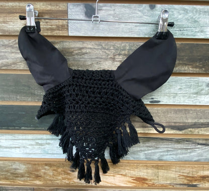 USED  Ear Bonnet, Black, Horse Horse Black