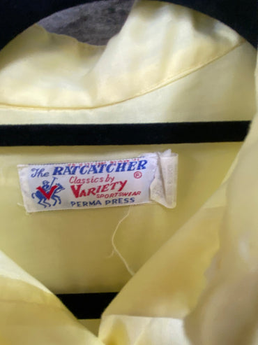 USED The Rat Catcher by Variety Sportswear Long Sleeve Button up Shirt 32 Yellow