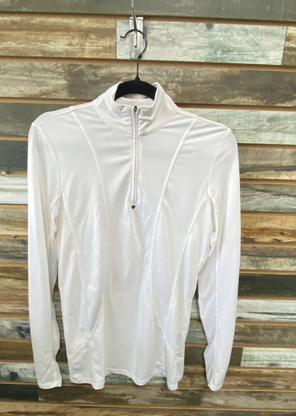 USED Ariat Tek Long Sleeve White 1/4 Zip  Medium White