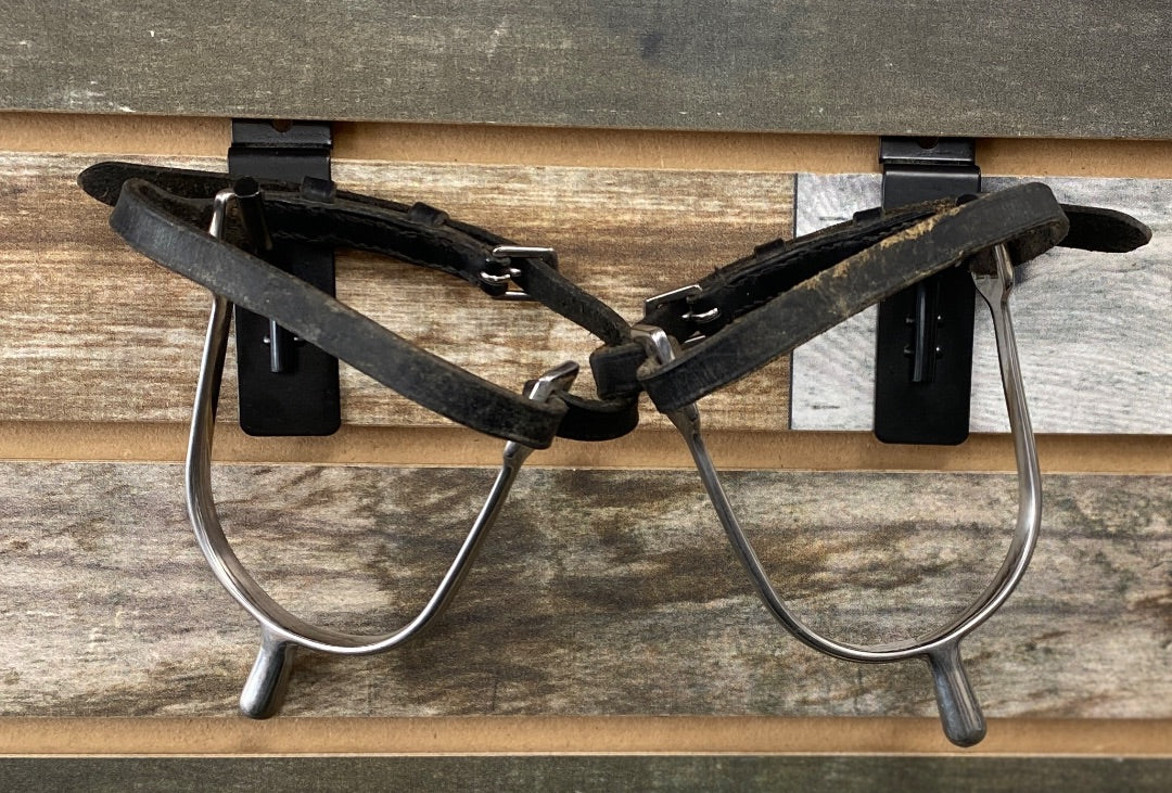 USED  Ladies English Spurs Black Leather Straps  Black