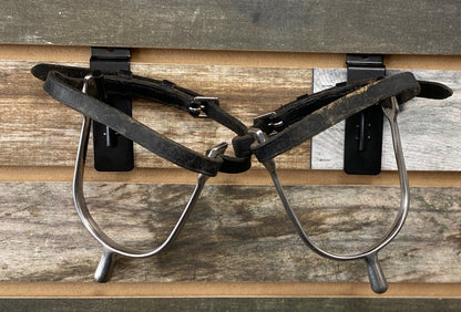 USED  Ladies English Spurs Black Leather Straps  Black