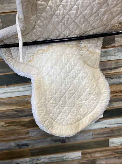 USED Medallion Super Quilt Quilted Fleece Fitted Pad Full White