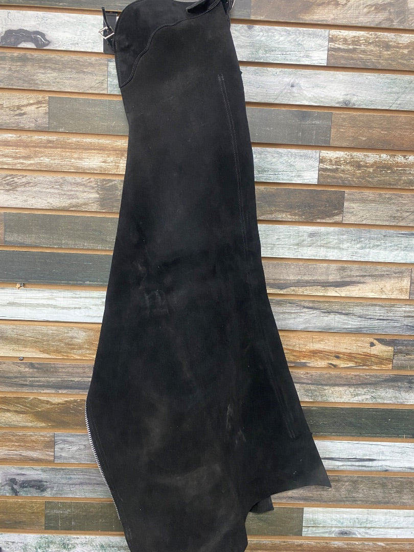 USED Circle Y Leather Suede Chaps  Black