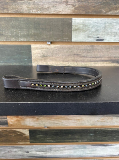USED  Browband 15" Black w/Multi Color Crystals