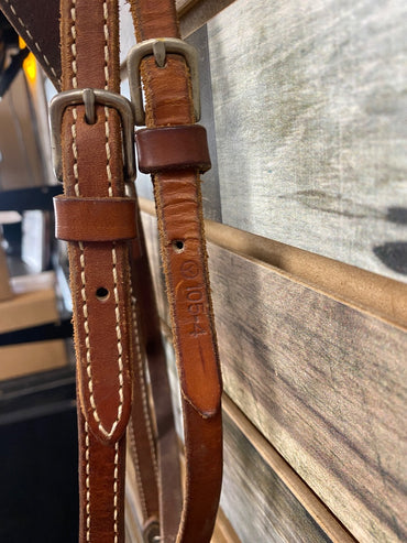 USED  Circle Y Western One Ear Headstall with Shank Bit and Reins Horse Light Oil