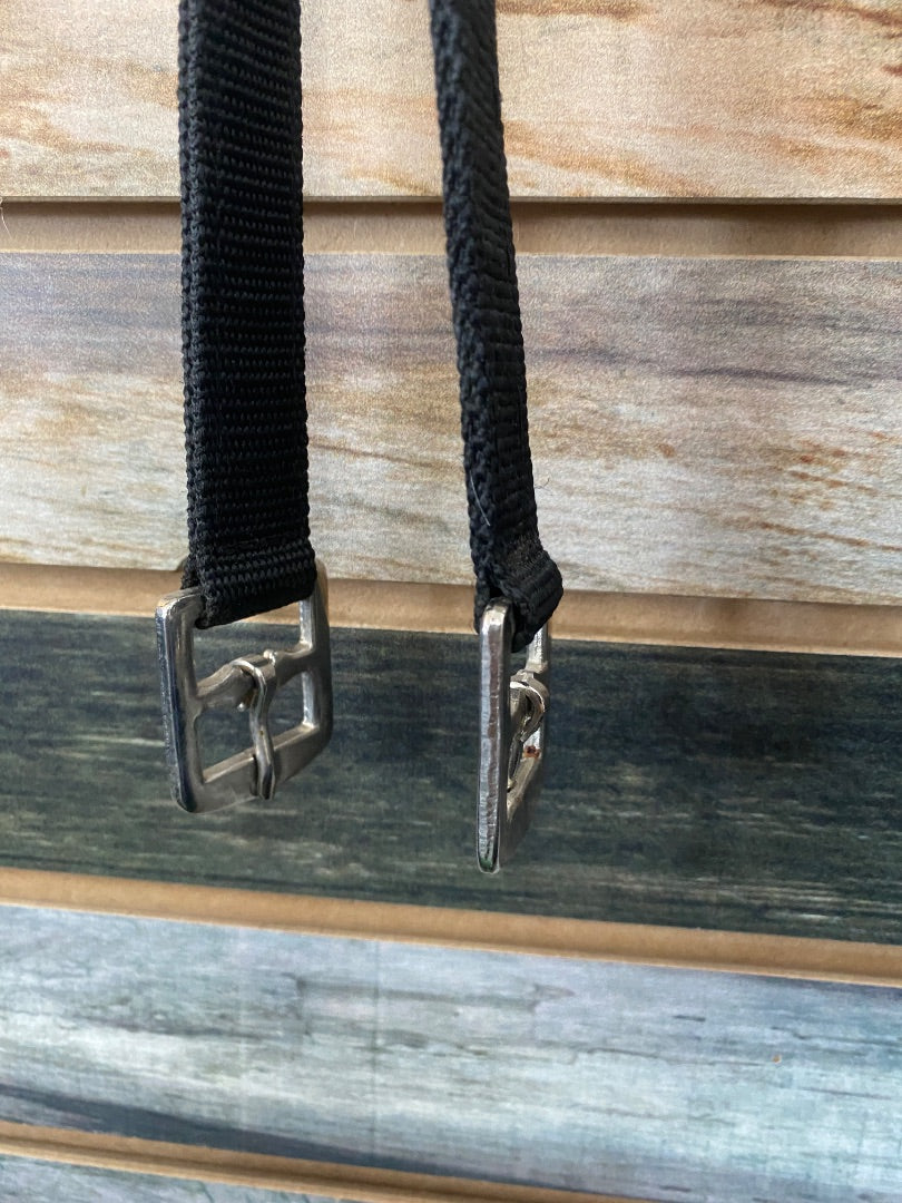 USED  Nylon Stirrup Leathers  Black