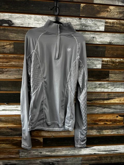 USED Ariat Long Sleeve Cold Series Quarter Zip XS Grey