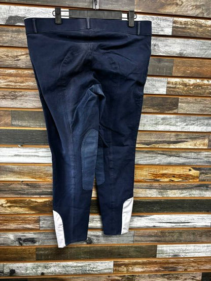 USED Devon-Aire Knee Patch Breeches 32 Navy/White