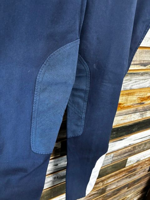 USED Devon-Aire Knee Patch Breeches 32 Navy/White