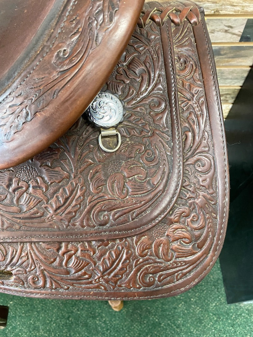 USED Silver Supreme Reiner Saddle 16" Dark Oil