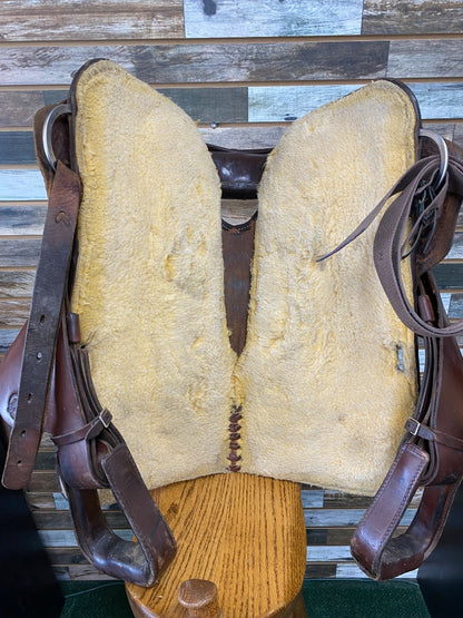 USED Silver Supreme Reiner Saddle 16" Dark Oil
