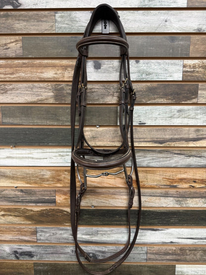 USED Eponia Plain Padded Bridle with Bit and Reins Full Havana