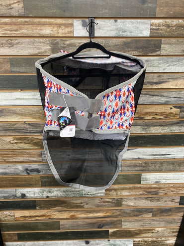 USED Harrison Howard Fly Mask w/ Ears and Nose Red/Blue/Pink Black