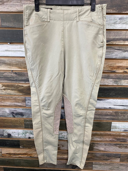 USED Ariat All Circuit Ladies Side zip Kneepatch Breech 30L Tan
