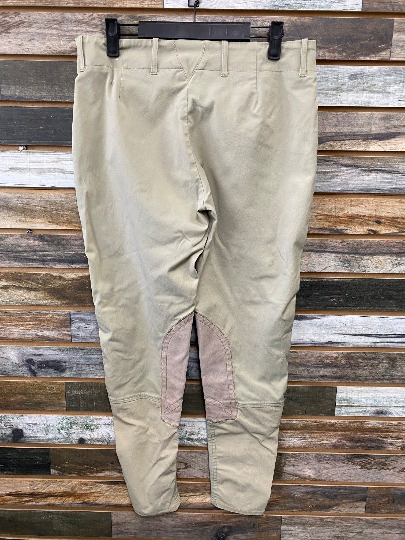 USED Ariat All Circuit Ladies Side zip Kneepatch Breech 30L Tan