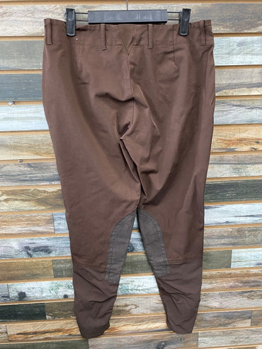 USED Ariat All Circuit Ladies Side zip Kneepatch Breech 30L Brown