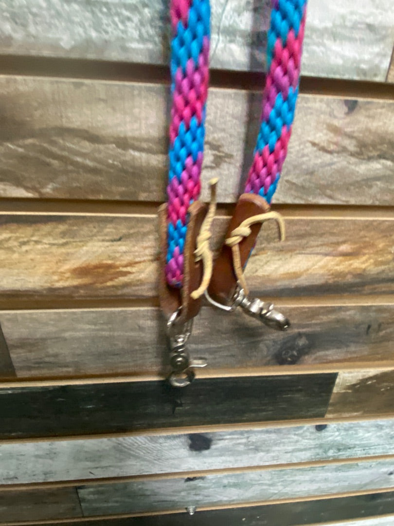 USED Weaver Nylon Roper Reins  Pink/Purple/Blue