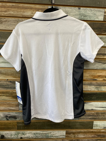 USED Charles River Women's Classic Wicking Polo Large White/Black