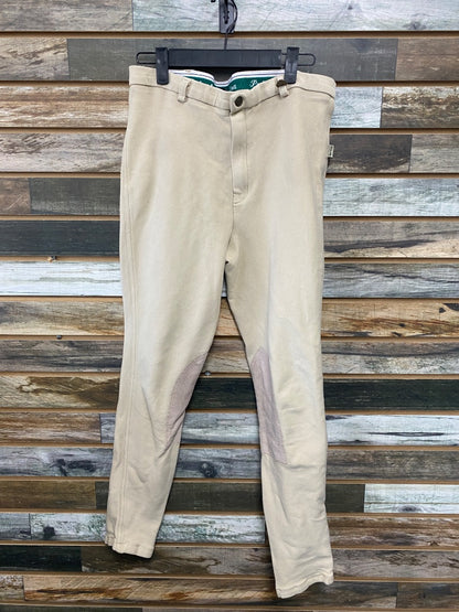 USED Live Your Greatness Knee Patch Breeches Medium Tan