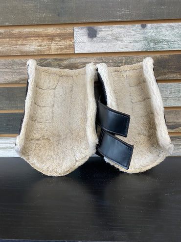 USED  Front Brushing Boots with Fleece Horse Black