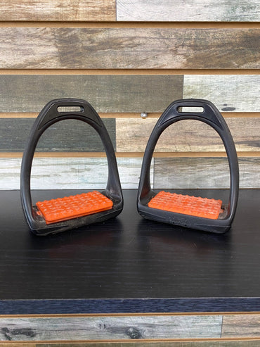USED Compositi English Stirrups 5" Black/Orange