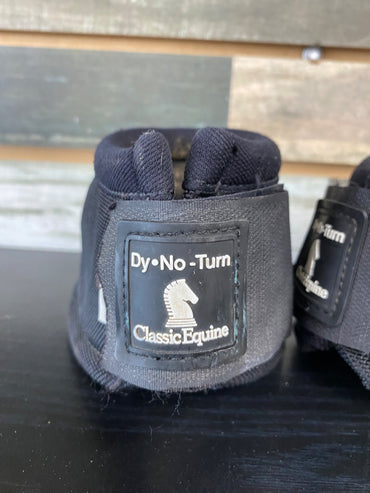 USED Classic Equine No Turn Western Bell Boots Medium Black
