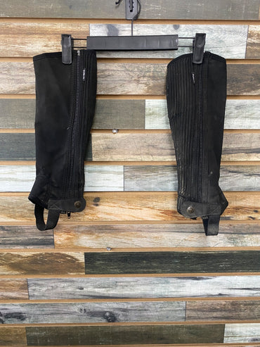 USED Dublin Suede Half Chaps Large Black