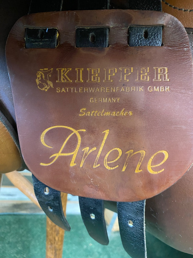 USED Keiffer Arlene Jump Saddle with Stirrup Leathers 17" Chestnut