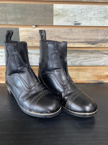 USED Saxon Youth Syntovia Paddock Boots 5 Black
