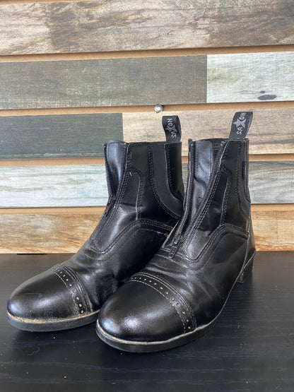 USED Saxon Youth Syntovia Paddock Boots 5 Black