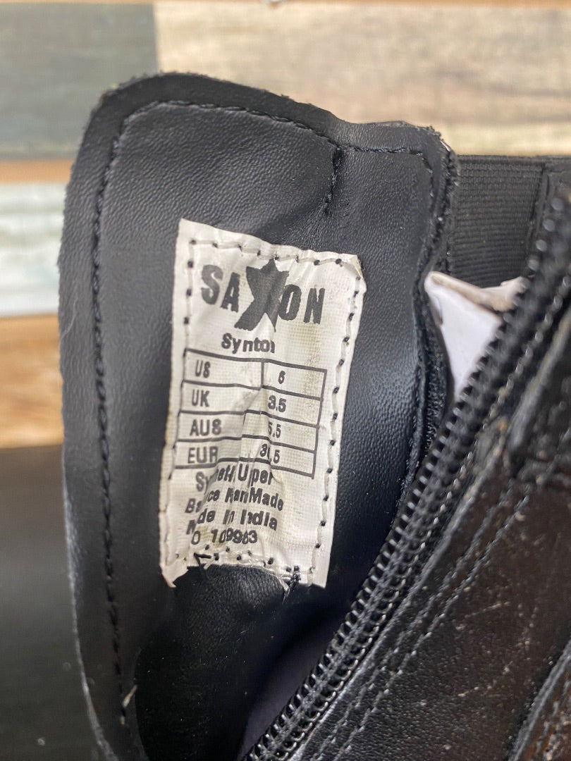 USED Saxon Ladies Syntovia Paddock Boots 6 Black