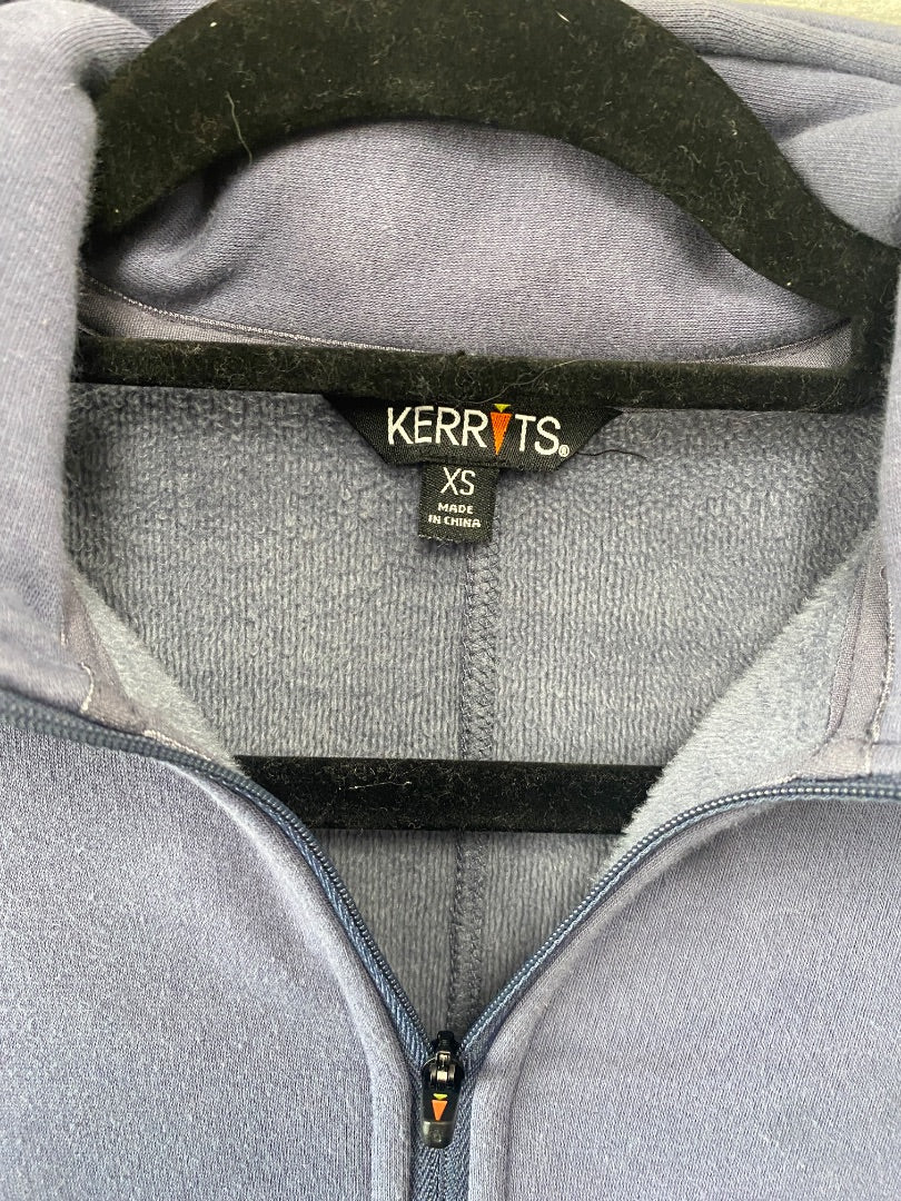 USED Kerrits Ladies 1/4 Zip Pullover XS Cornflower/Dark Blue
