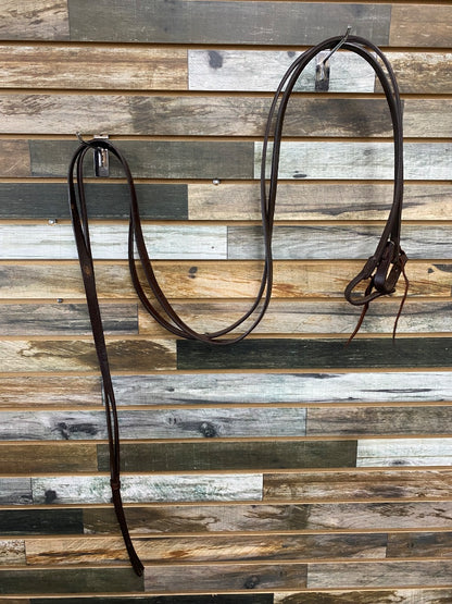 USED  Western Split Reins with Loop Ends  Dark Oil
