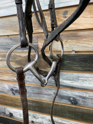 USED Chetek English Padded Bridle with Eggbut Snaffle and Laced Reins Full Havana