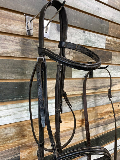 USED Chetek English Padded Bridle with Eggbut Snaffle and Laced Reins Full Havana