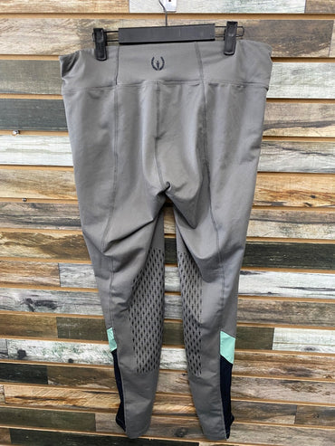 USED Kerrits Ladies Kneepatch Tight Large Grey