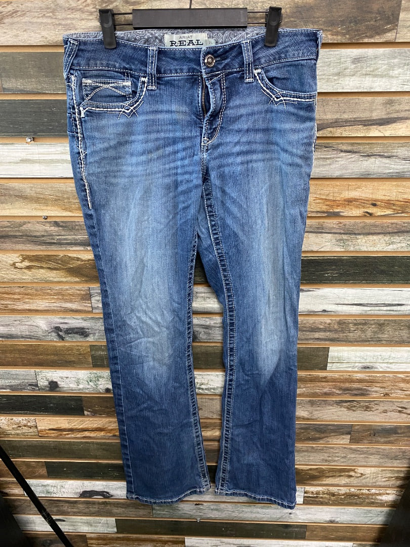 USED Ariat Ladies Midrise Western Jeans Bootcut 31L Demin
