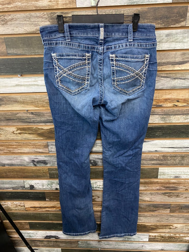 USED Ariat Ladies Midrise Western Jeans Bootcut 31L Demin