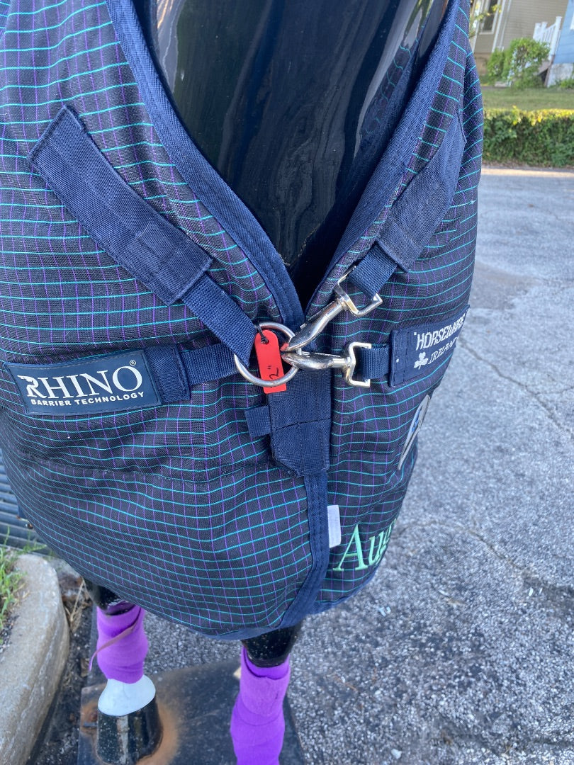 USED Rhino High Neck Turn out 72” Green/Purple Plaid